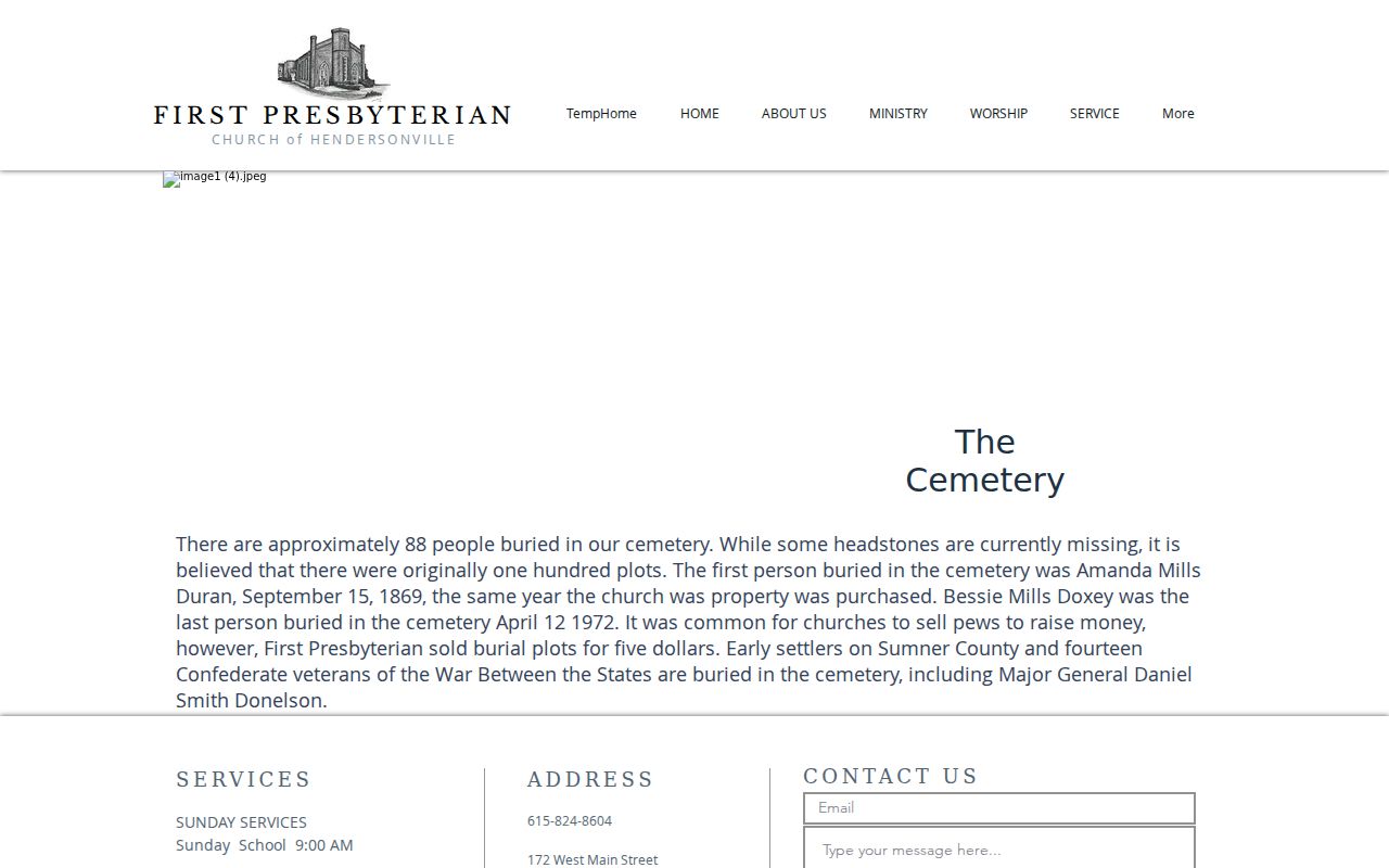 Hendersonville city directory followup showing the First Presbyterian cemetery source