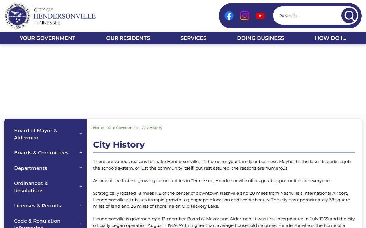Hendersonville city directory followup showing the City History source