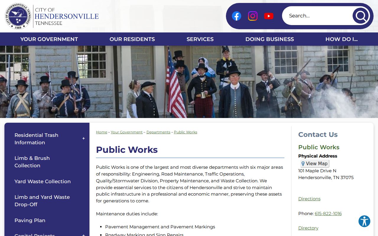 Hendersonville neighbors Public Works municipal context