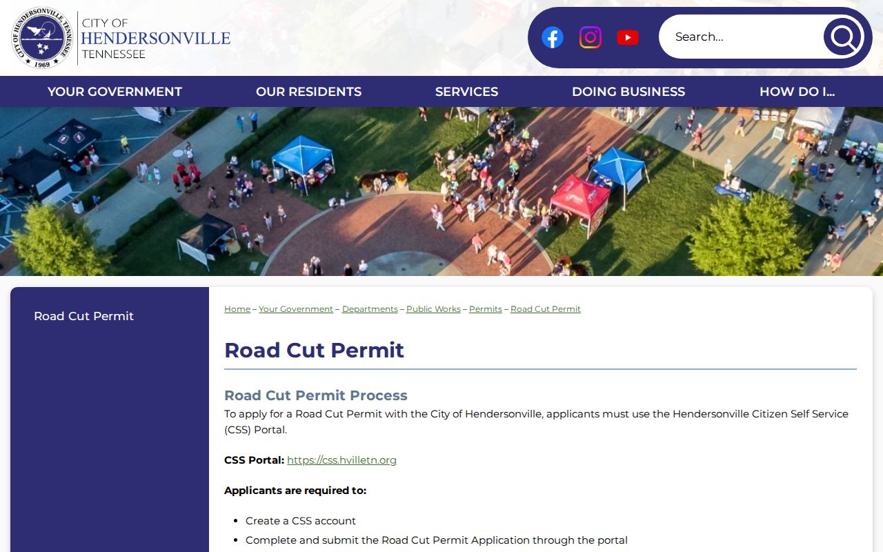 Hendersonville neighbors road-cut permit context